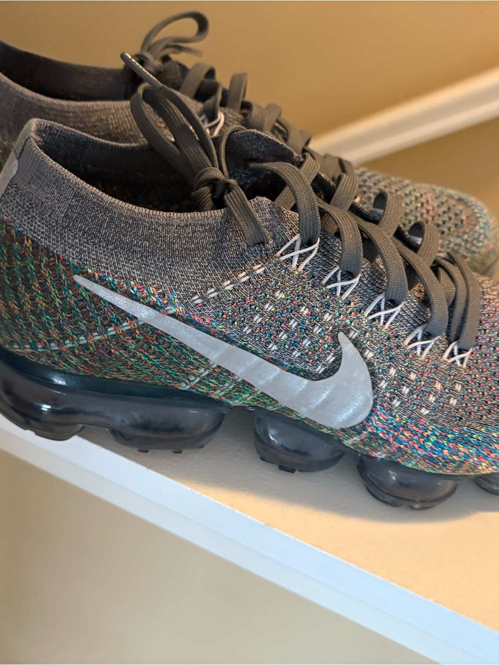 Nike Kids Gray Multicolor Flyknit VaporMax Sneakers